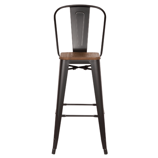 כסא עדן 16 שחור מושב עץ